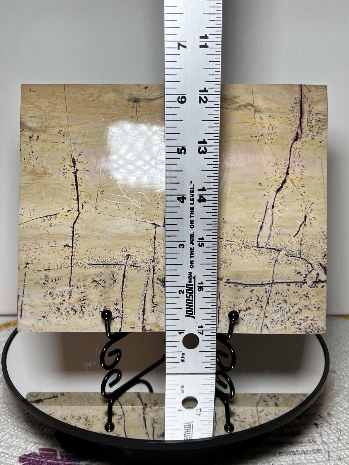 Picture Jasper 3 Piece Set – 2 Towers & Slab w/holder – Measurements In Photos