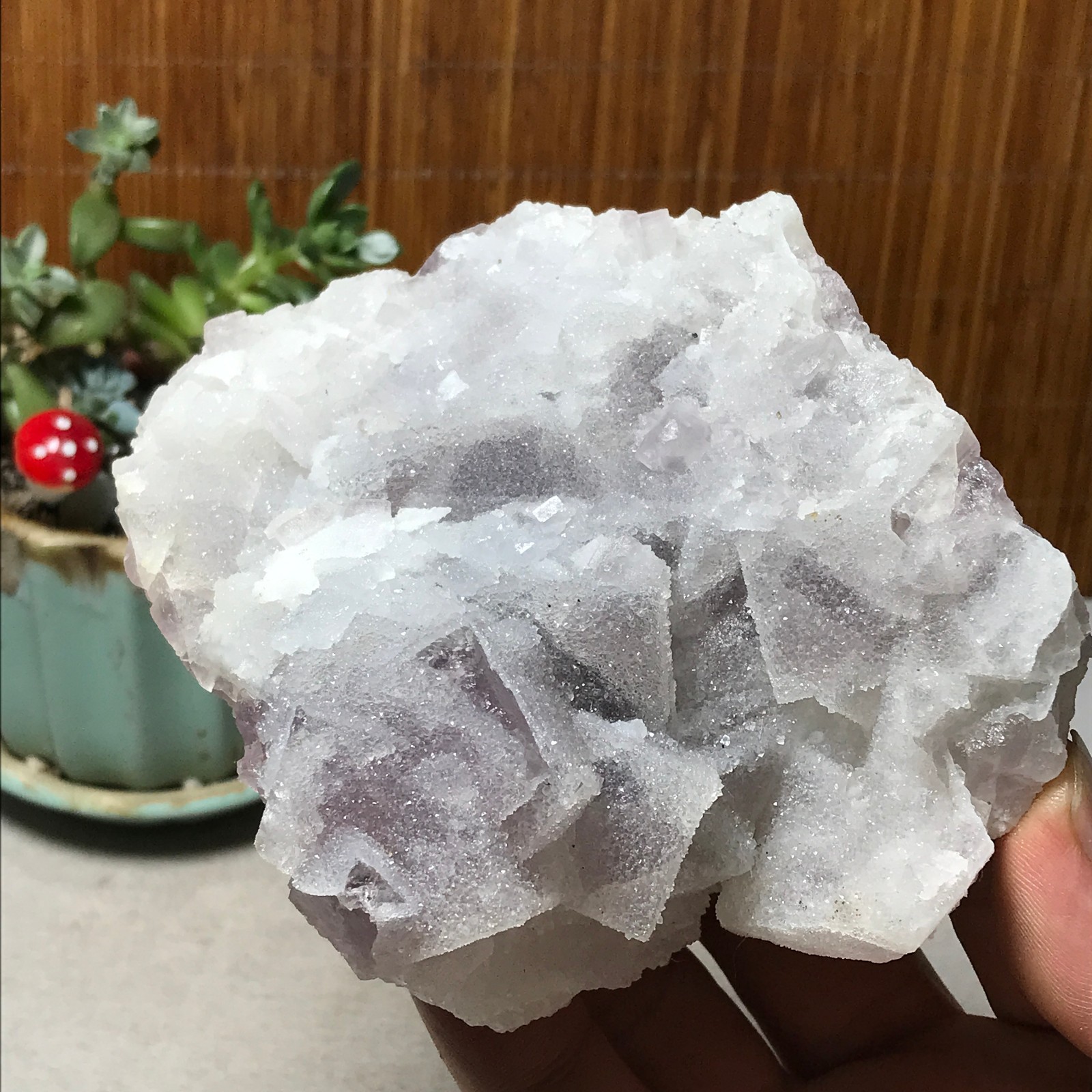 115-85-36mm Natural Light purple calcite fluorite Mineral Specimen 439g A6068