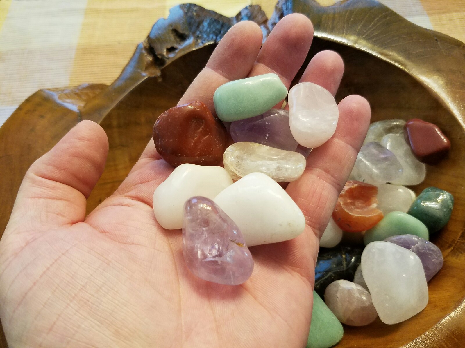 1/2 lb Tumbled Natural Assorted Large Gemstone Mix 15-25 Stones Rock Specimens