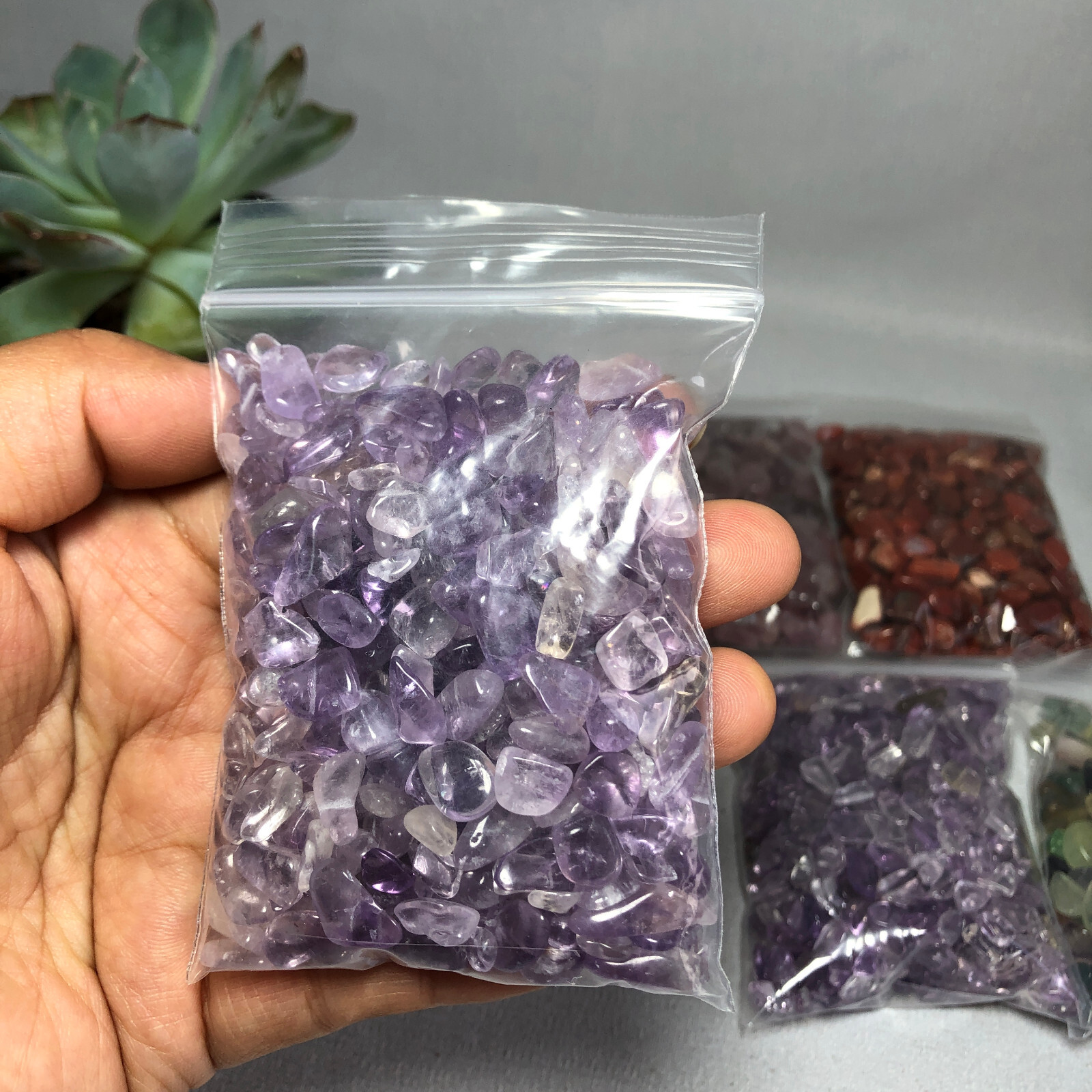 100g Natural purple crystal amethyst gravel reiki healing fish tank decorations2