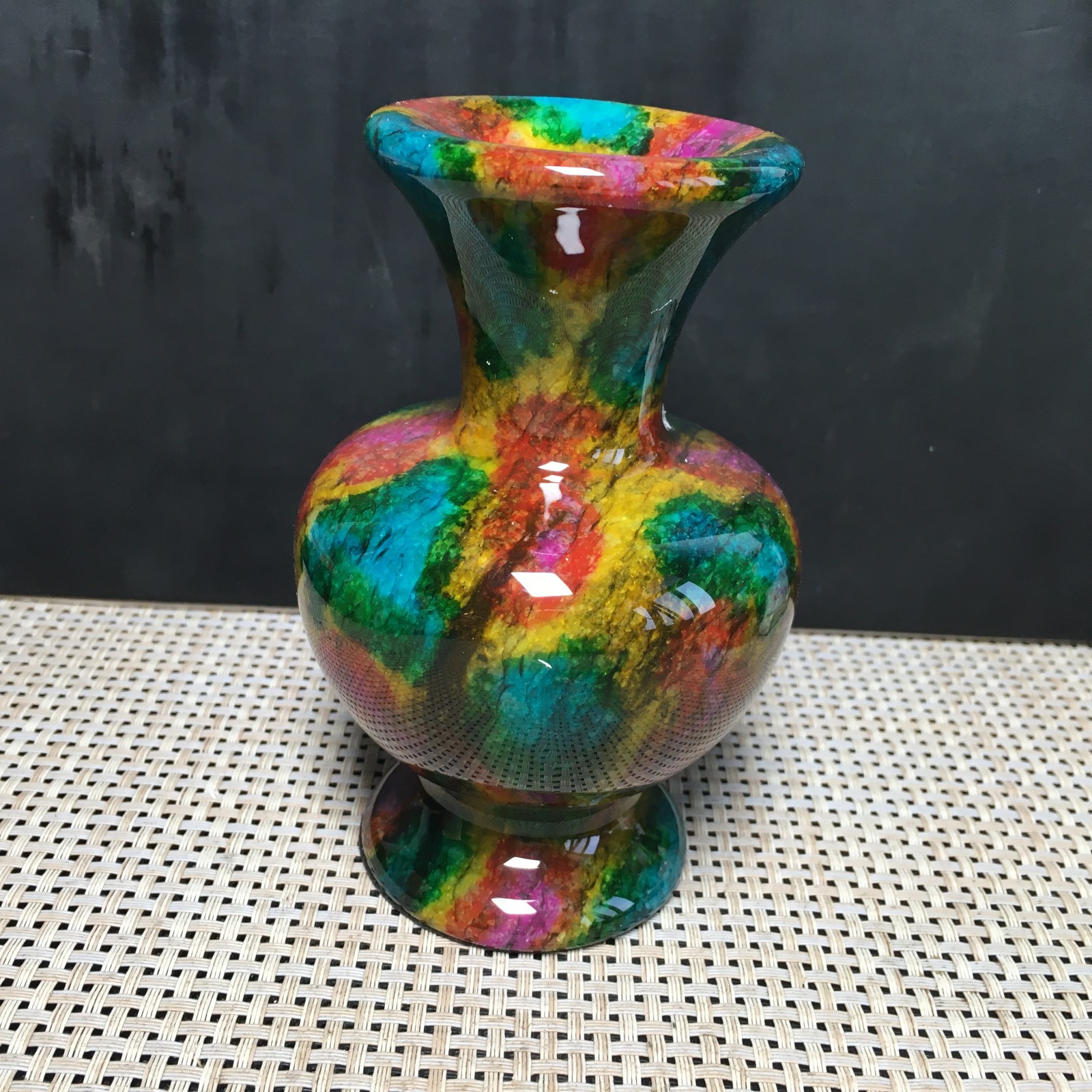 895g Natural “Seven Colors Jade” vase specimen -Taiwan China 02