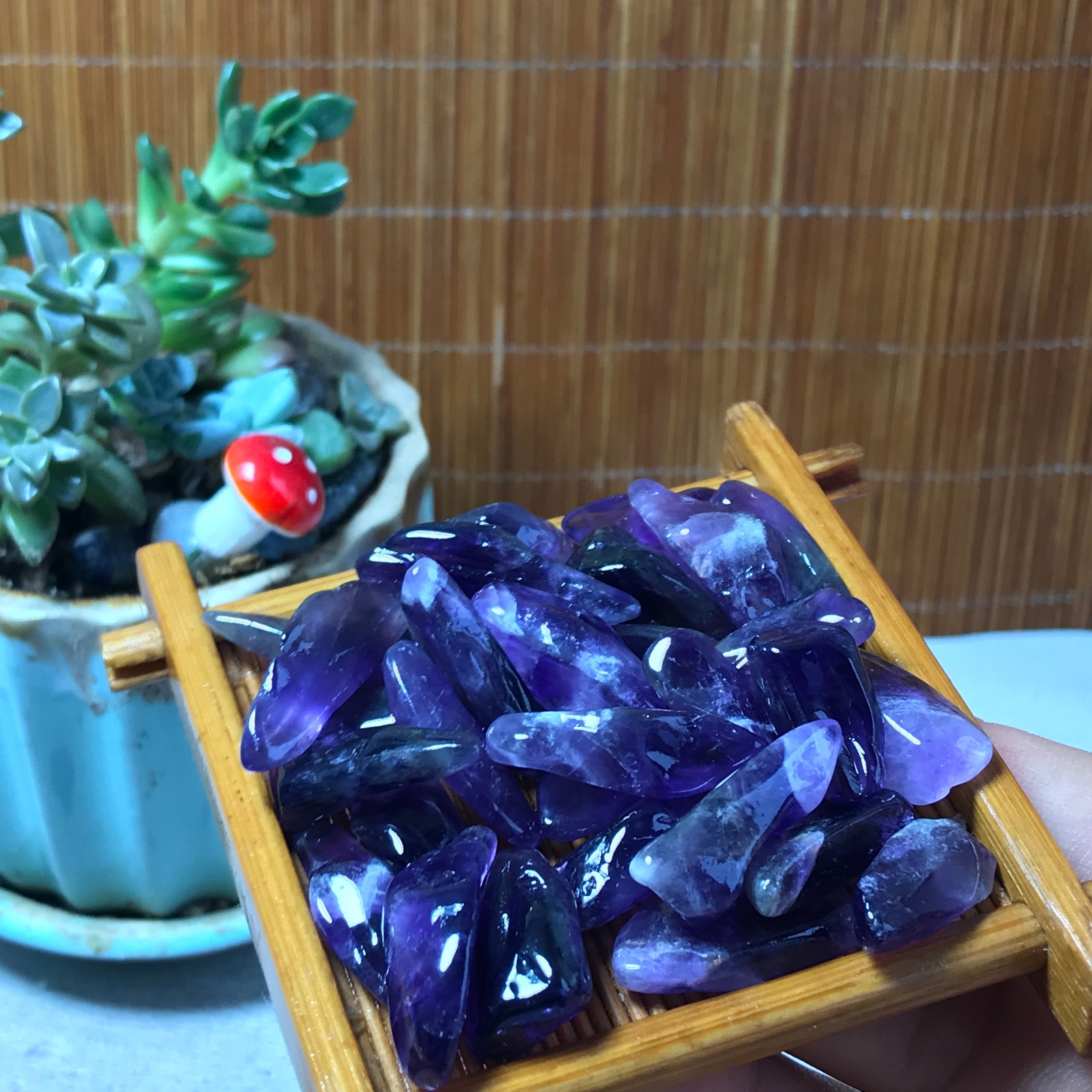 32pcs Natural Dreamy amethyst Crystal gemstone Polish Mineral Specimen 60g A6586