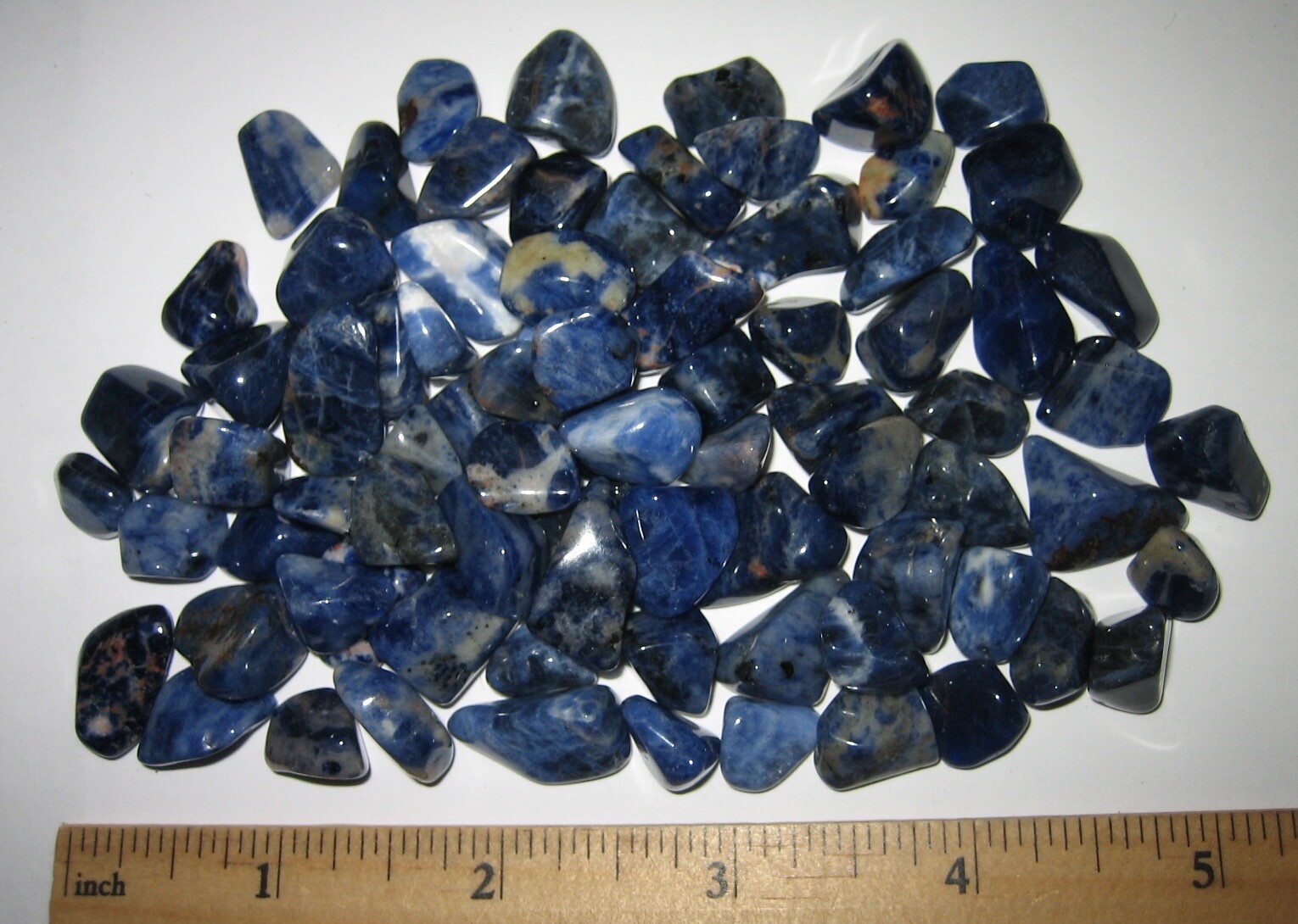 80 TUMBLED POLISHED NATURAL 0.2″- 0.7″ SODALITE STONE MINERALS ~ 118.3grams *2