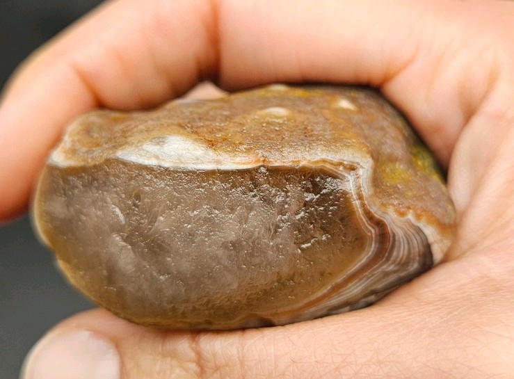 Lake Superior Agate Brown, Red And White Bander Nodule 3.21 OZ