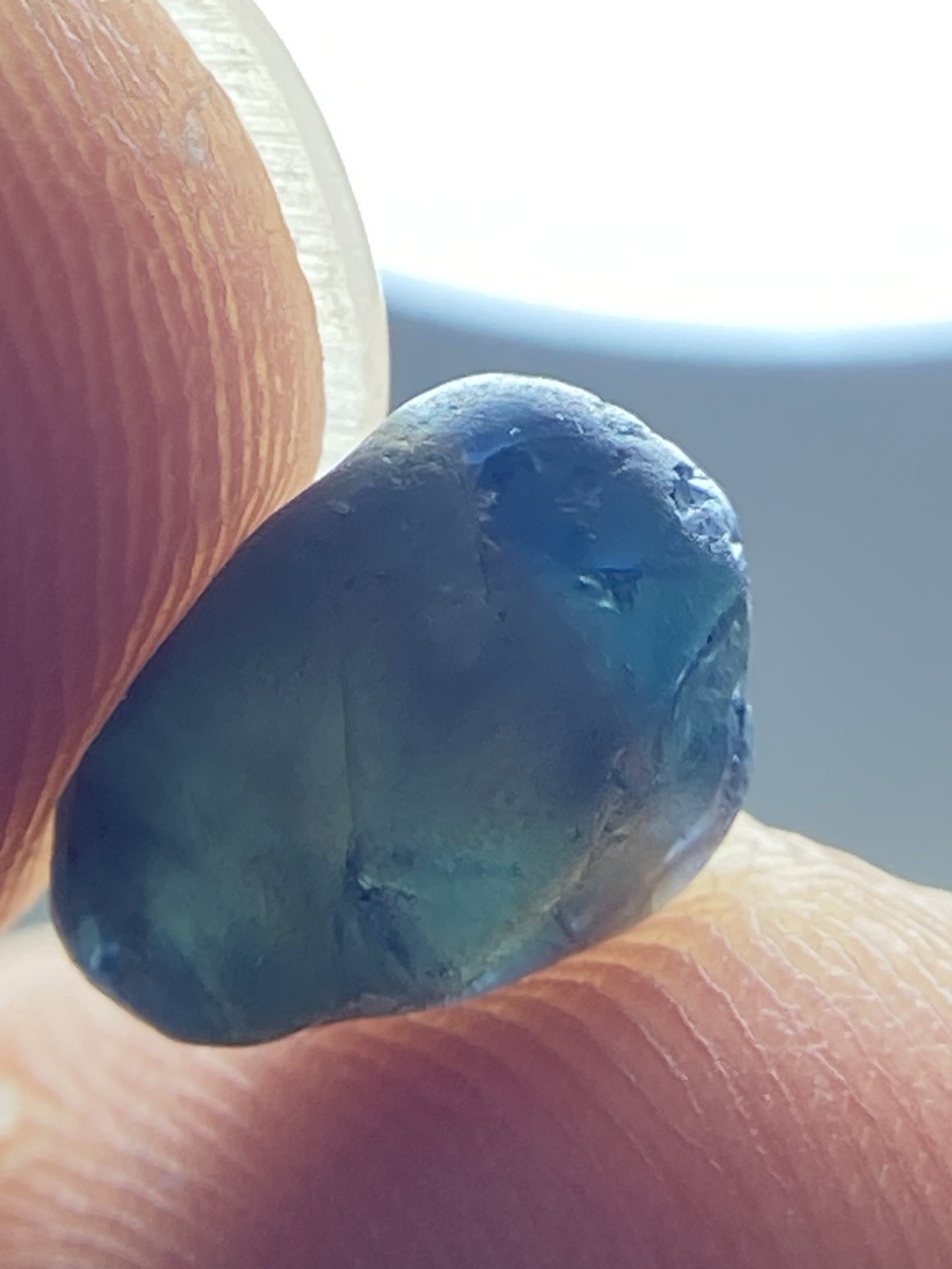 3.75 Carats Amazing Facet Grade Blue Teal Sapphire Rough Piece@Madagascar