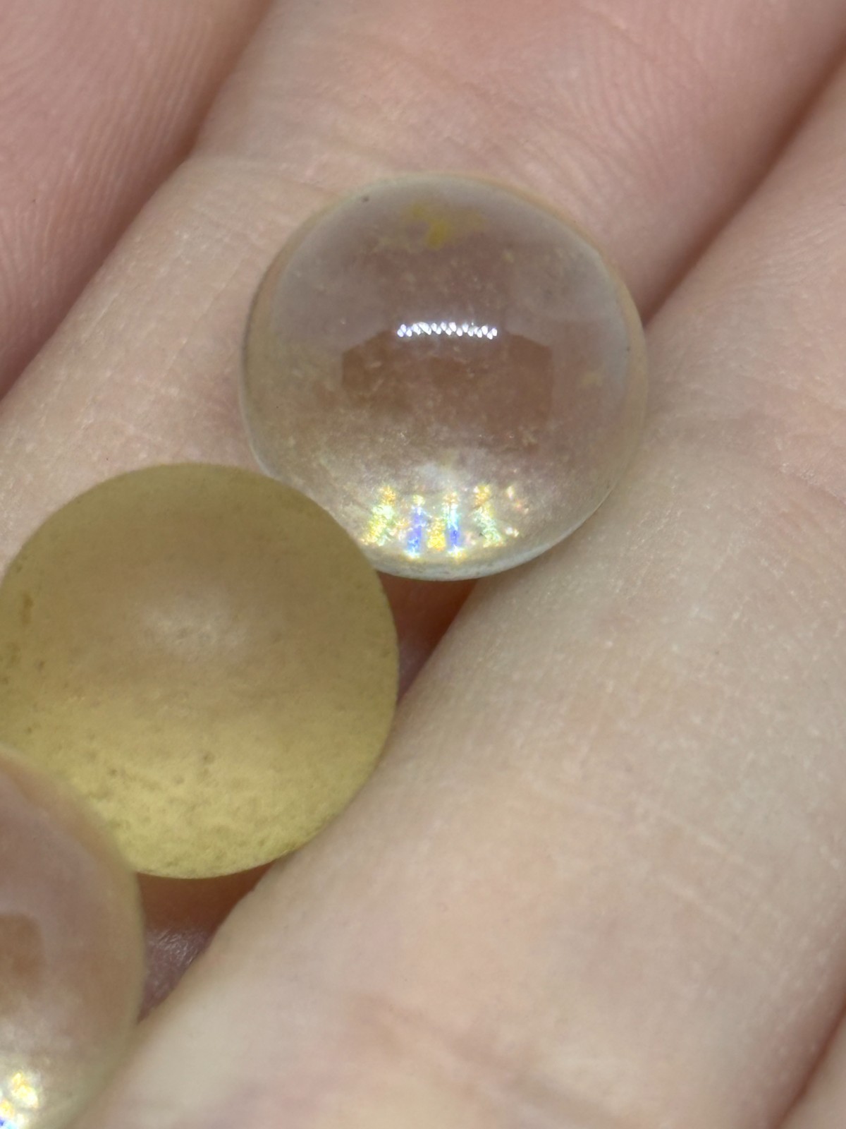 Lot x 3 Pcs Vintage Natural Citrine Quartz Mini Sphere Ball Orbs Marbles 9.5 mm