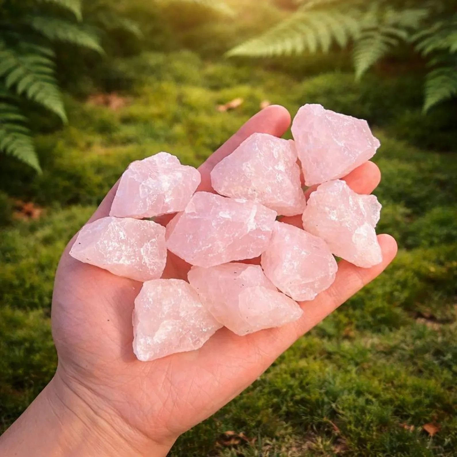 3Pcs Natural Rose Quartz Raw Crystals Rough Pink Stone Mineral Specimens Gift