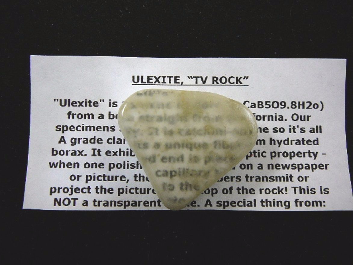 (r33-51) 1-5/8″ Ulexite stone Mineral TV rock Boron, CA from borax mine specimen