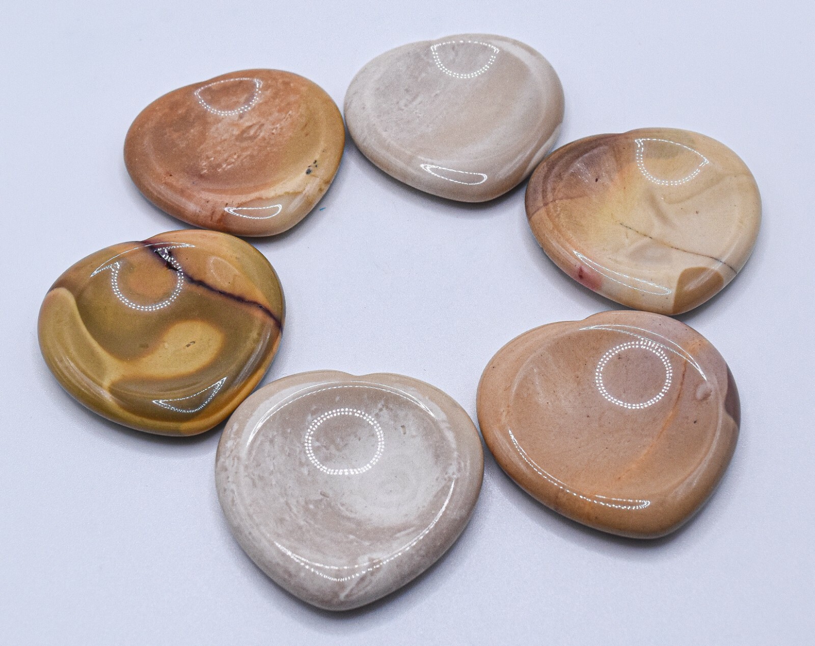 40mm Mookaite Jasper Heart Worry Stone / Mini Bowl Crystal Mineral Australia 1PC