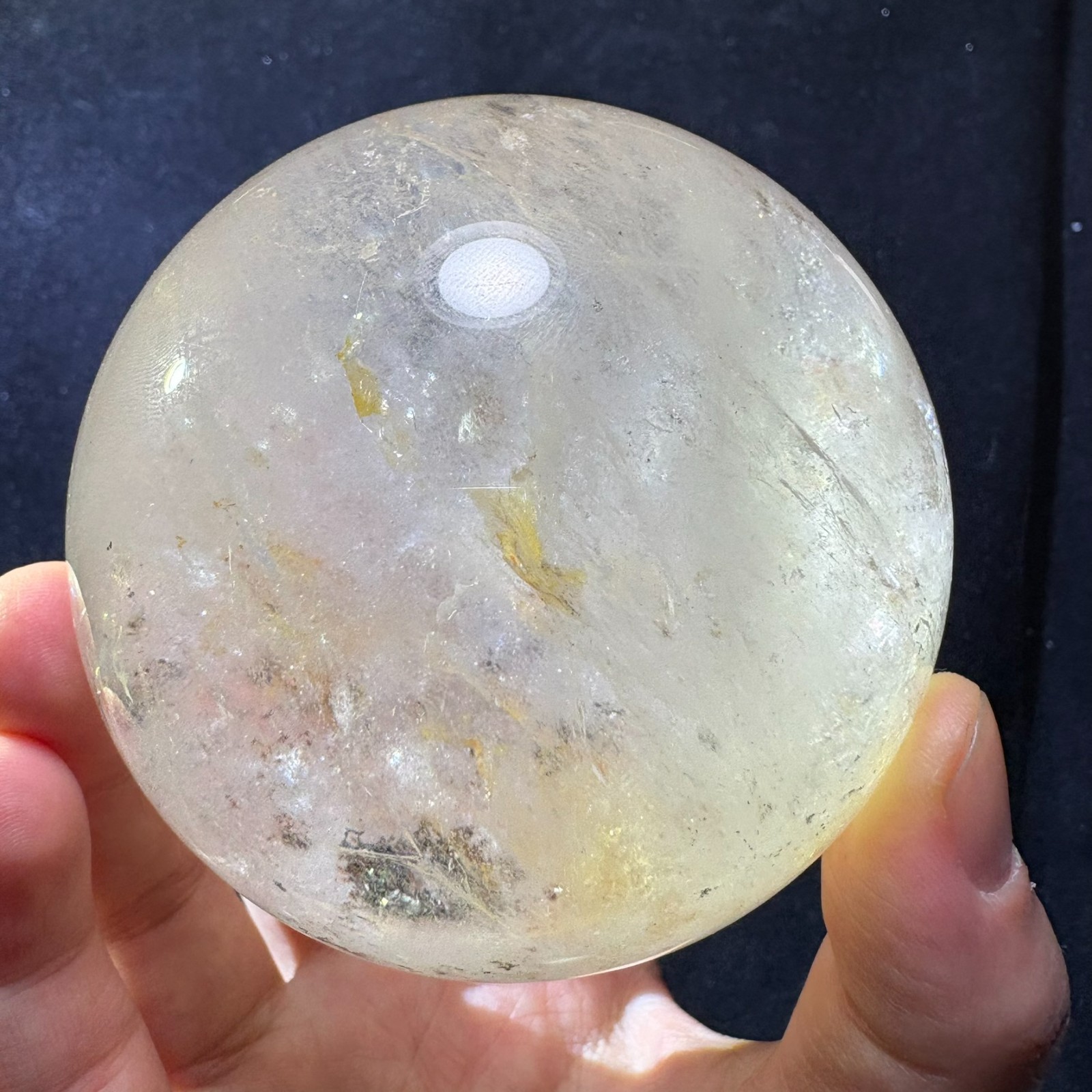 79mm Large Quartz Ball Natural Crystal Sphere w/ USB Light Stand Decoration