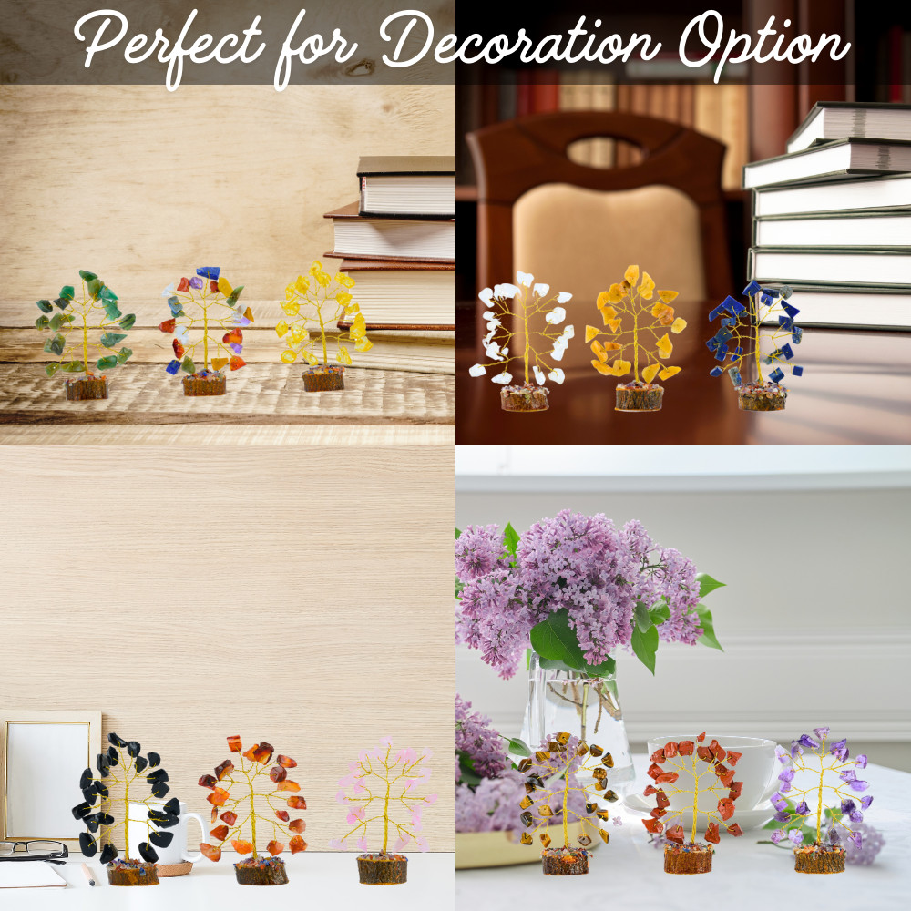 Chakra Healing Crystal Tree Set of 12, Thoughtful Gifts for Women, Office Decor