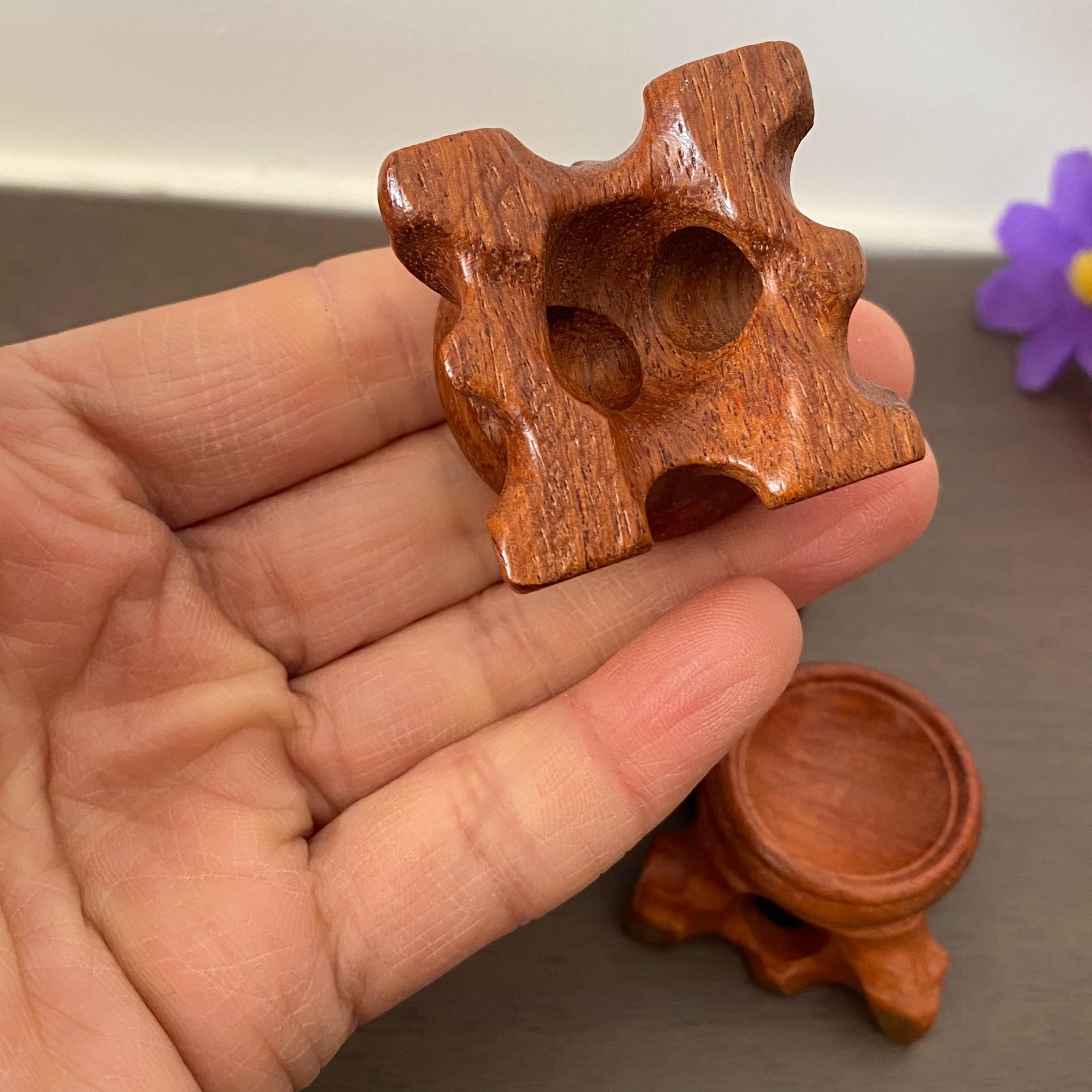 5pcs Wood Display Stand Crystal Ball Sphere Globe Stone Holder