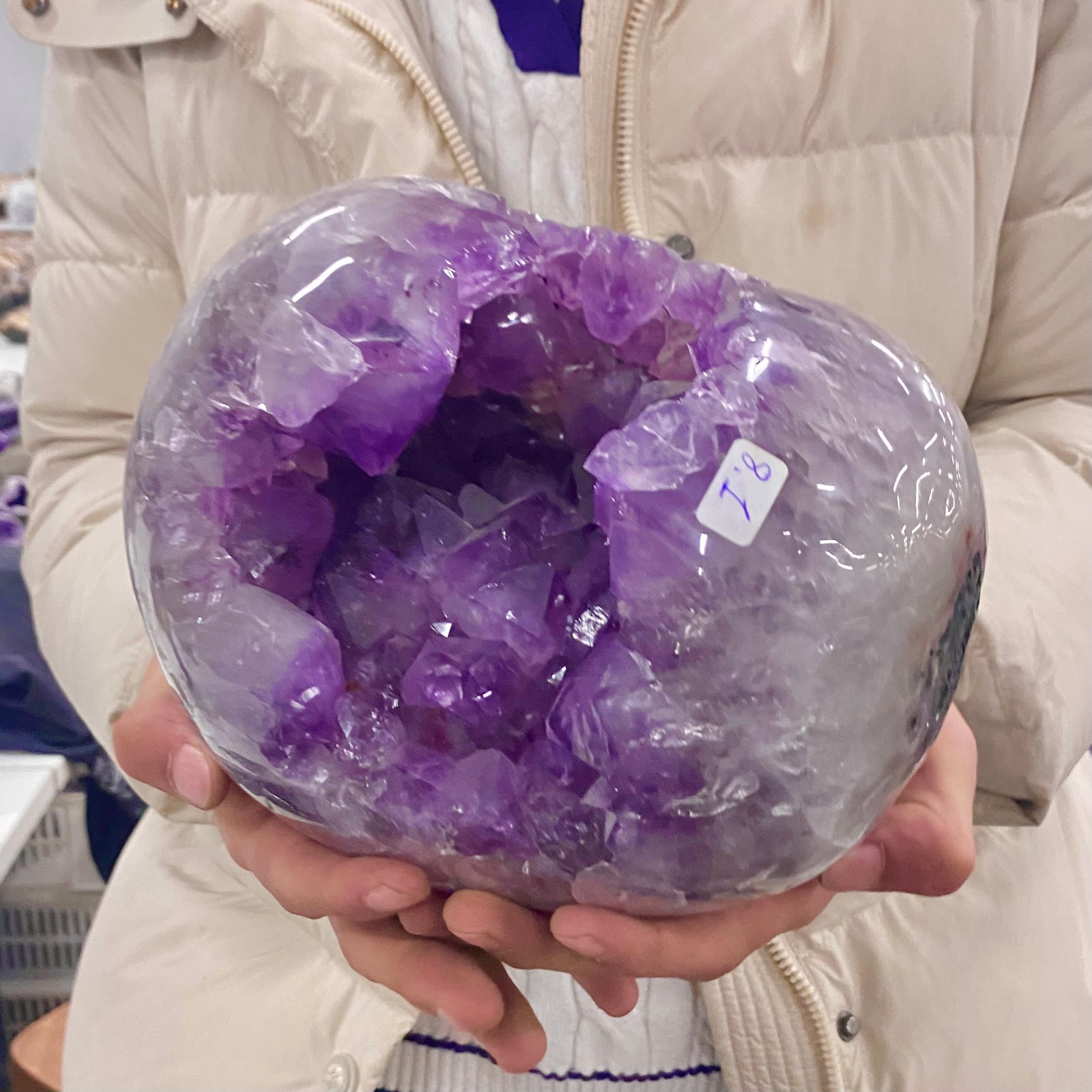 17.85LB Natural Amethyst geode quartz cluster crystal specimen Healing.