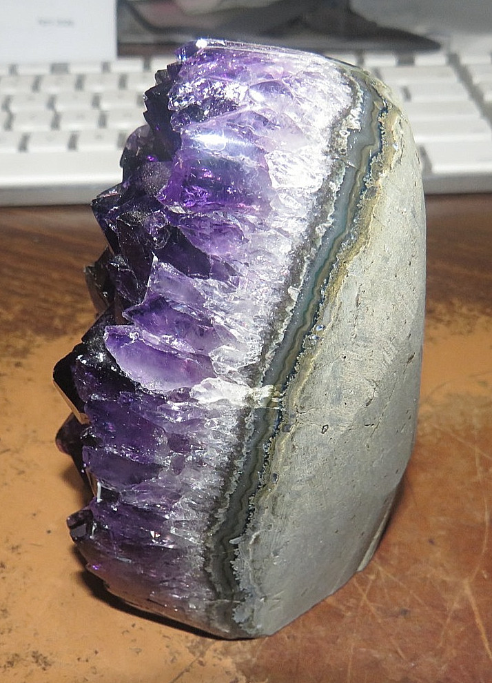 LARGE POLISHED AMETHYST CRYSTAL CLUSTER GEODE FROM URUGUAY CATHEDRAL