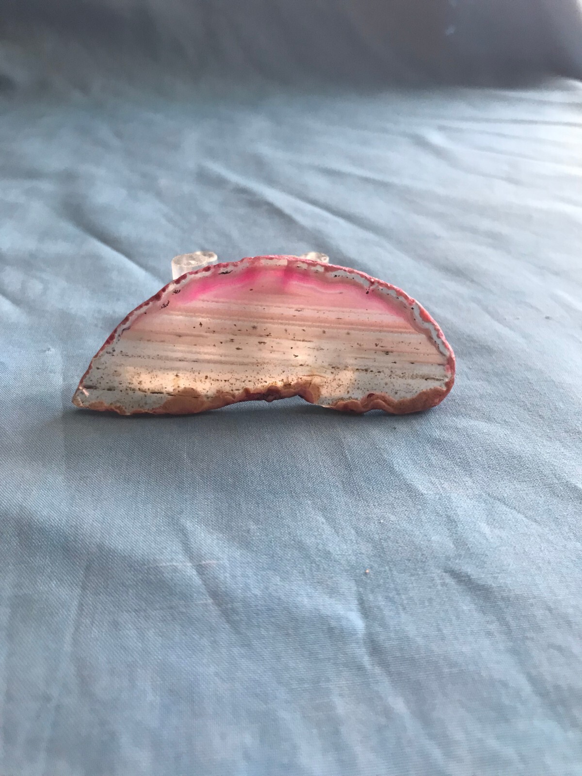 New 3” by 1-1/8” Pink Dyed Cut & Polished .58 Ounce Agate Rock Slab Craft Stone