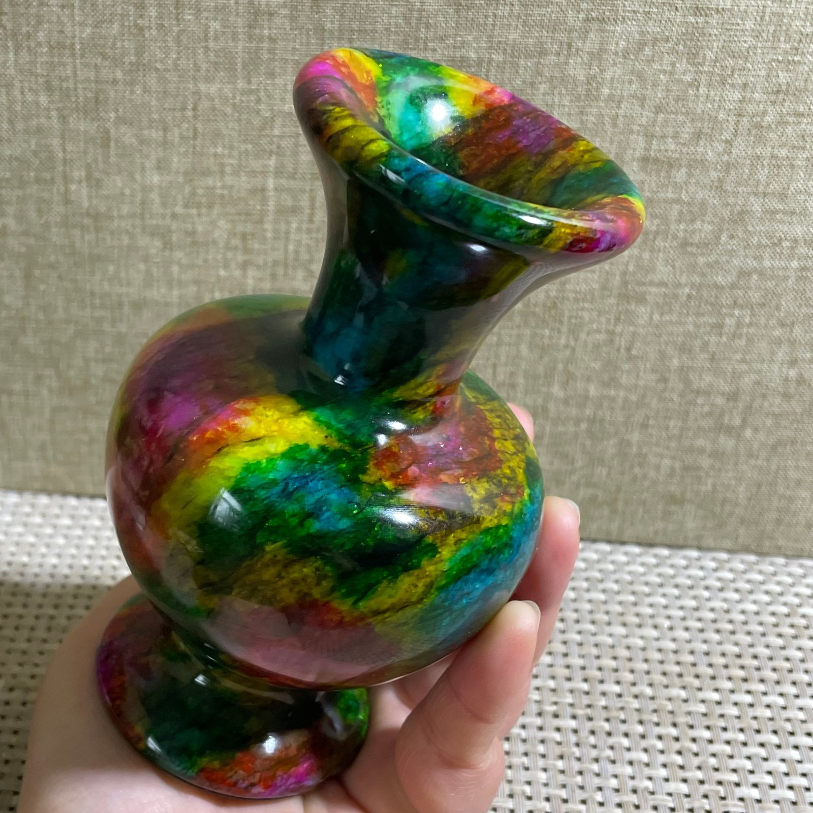 828g Seven Colors Jade vase specimen Decorative -Taiwan China