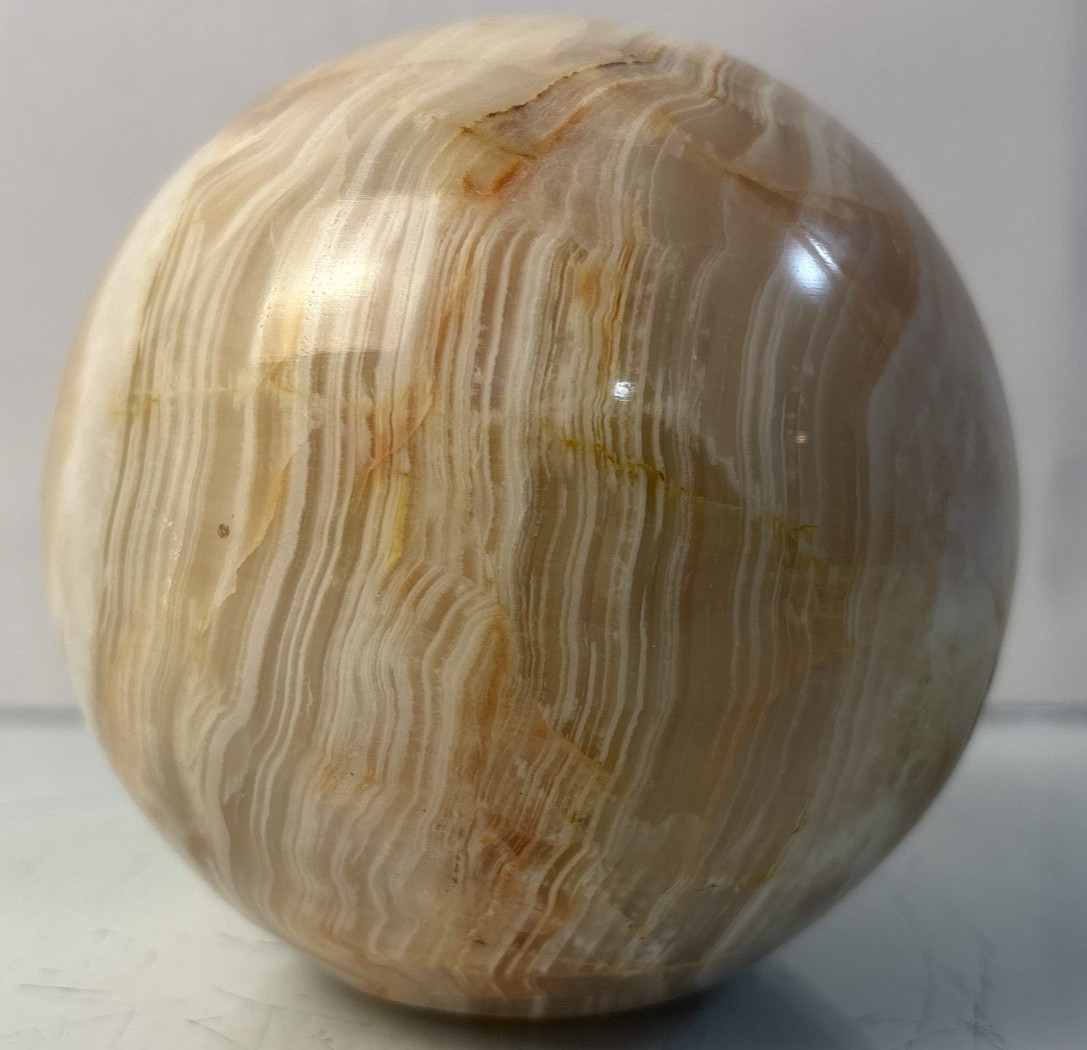 Vintage Marble Stone Sphere Ball Decorative Orb 4in Diameter Display Decor