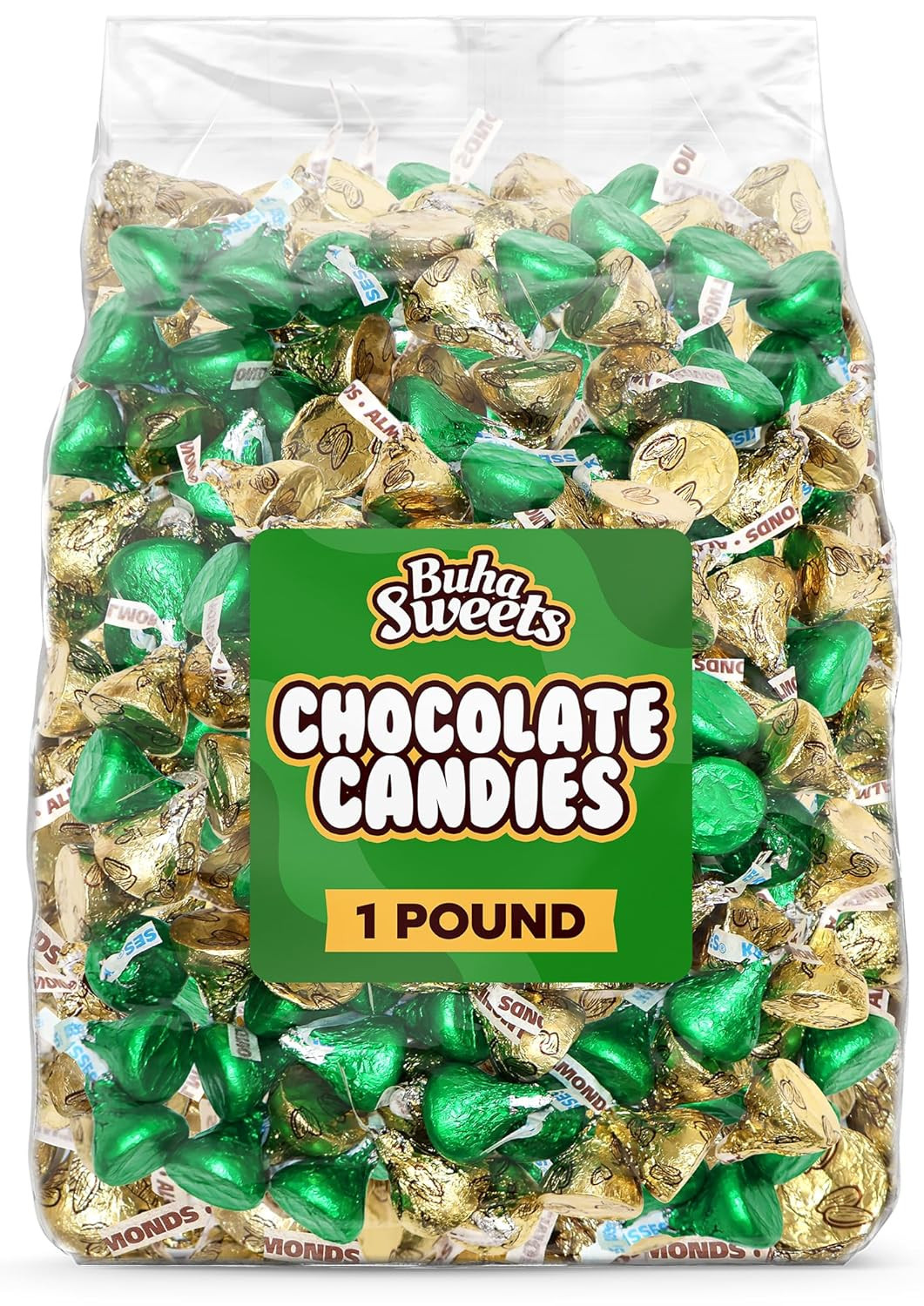 Green & Gold Foil Wrapped Milk Chocolate Candy – 1 Pound St. Patrick’S Day Bulk