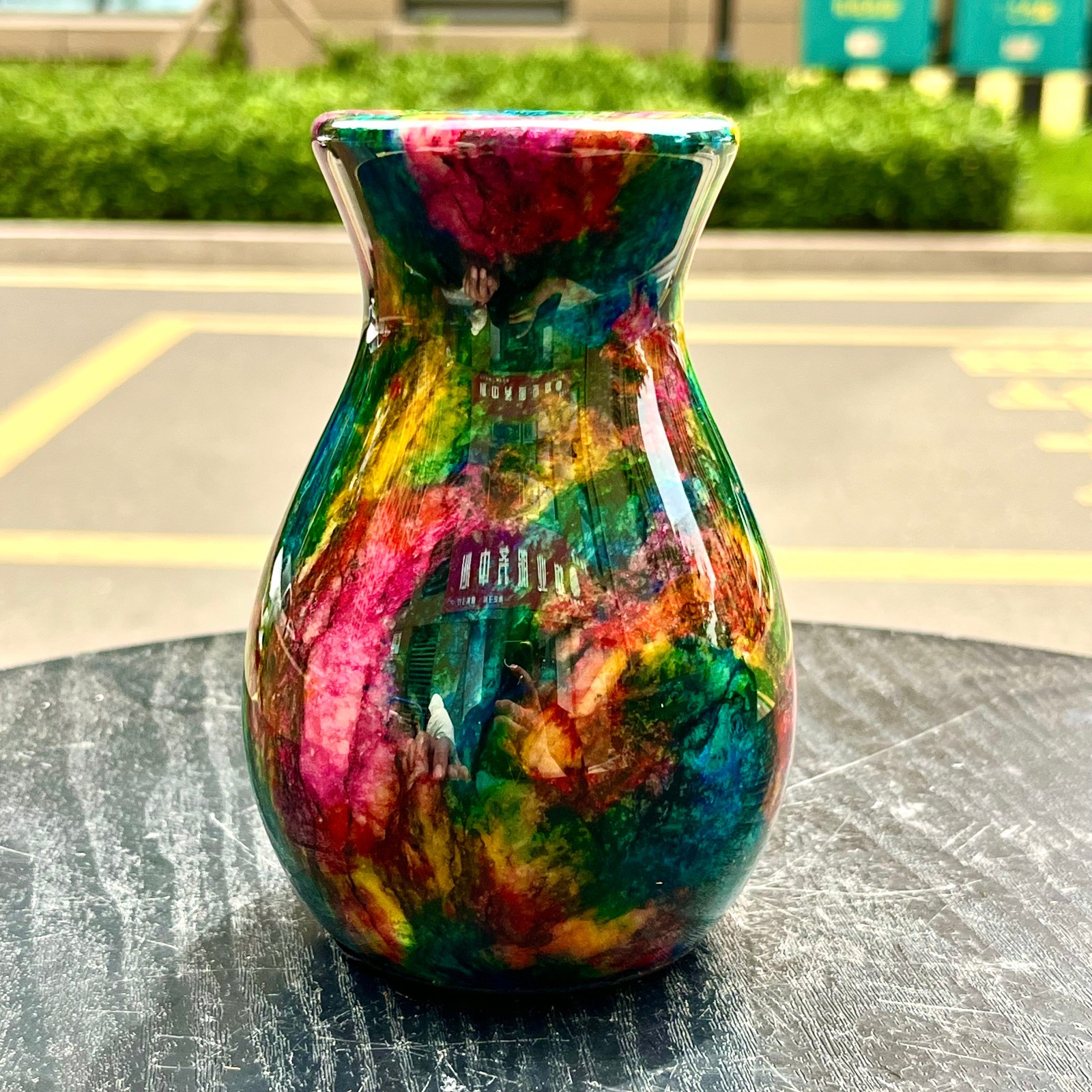 1.08LB Natural “Seven Colors Jade” vase specimen -Taiwan China