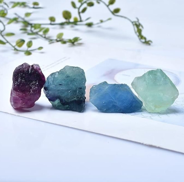 Natural Rainbow Fluorite Raw Crystal Rough Mineral Stone Energy Stone Home Decor