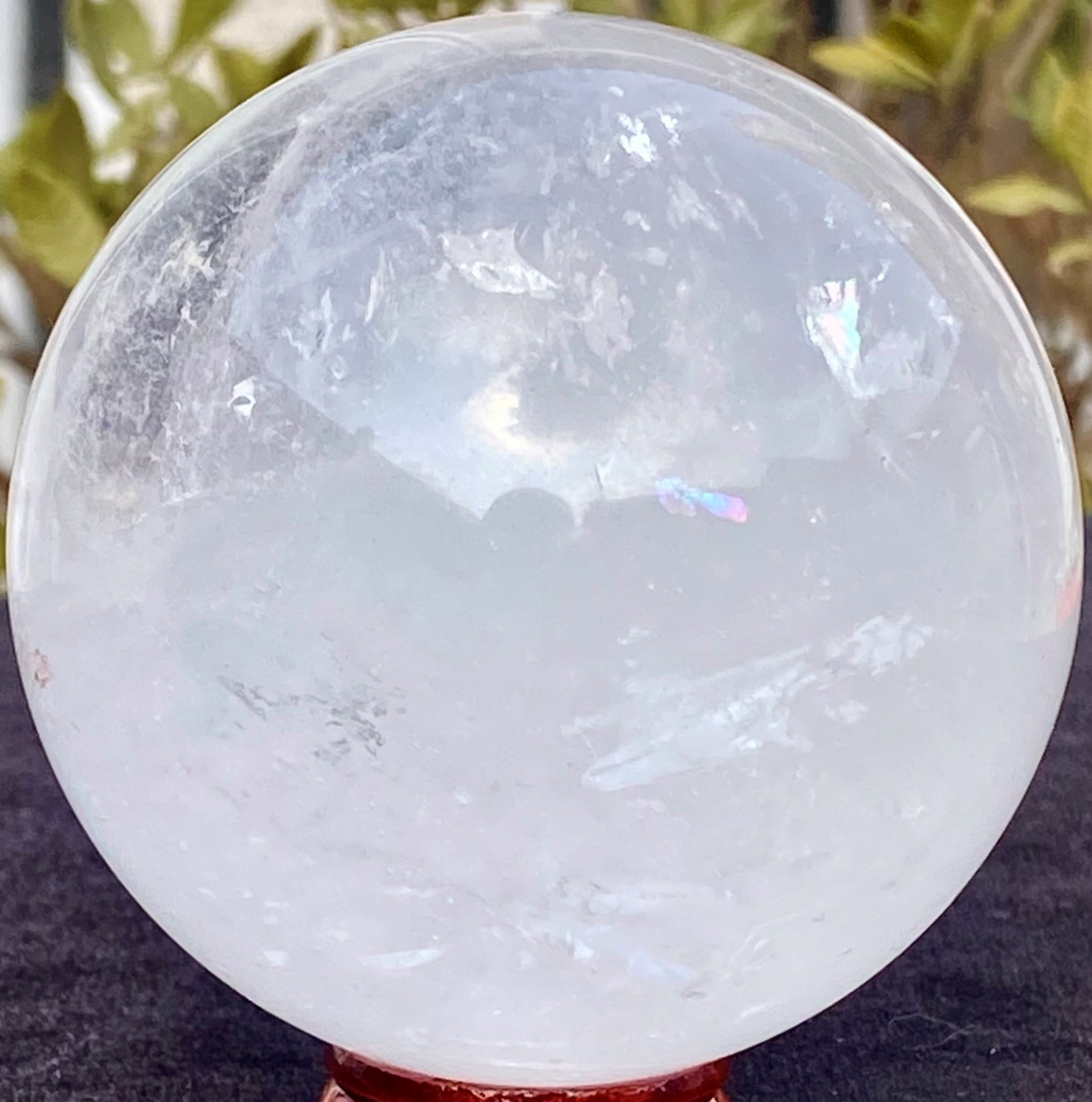 1.15LB Natural white crystal transparent quartz crystal ball repair