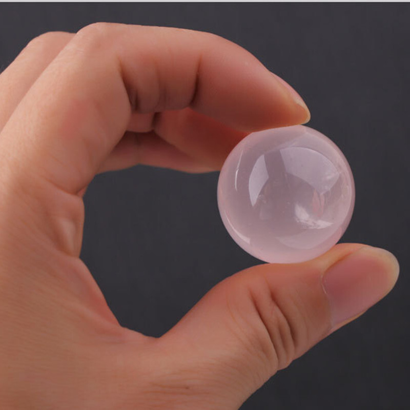 40MM Natural Rose Quartz Crystals Gemstone Reiki Healing Stone Sphere Ball Globe