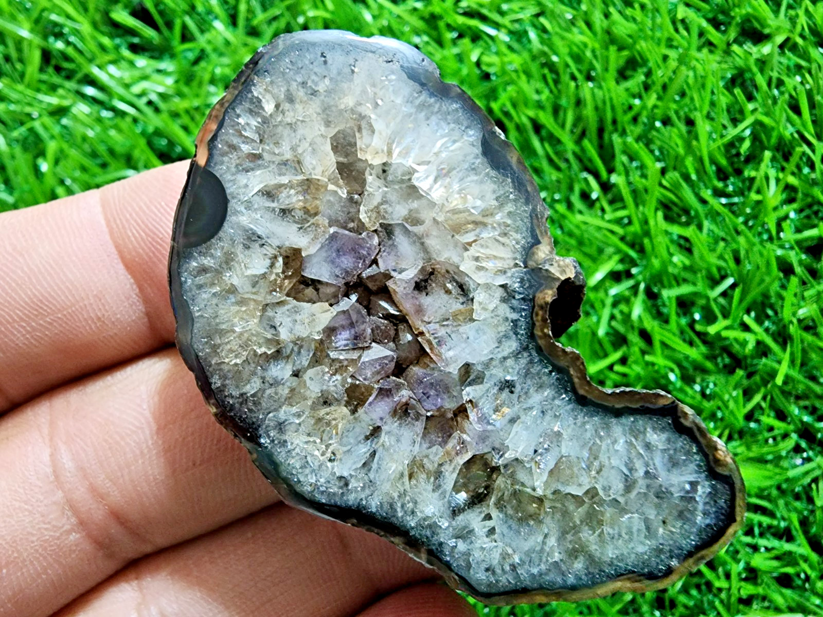 120ct Window Druzy Agate Druzy Crystal Polished Geode Slab Gemstone for Jewelry