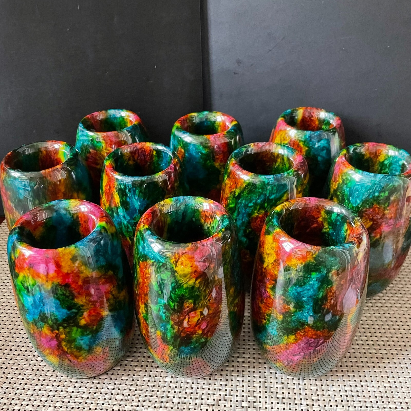 1pcs “Seven Colors Jade” vase specimen -Taiwan China about 1000g 128mm random