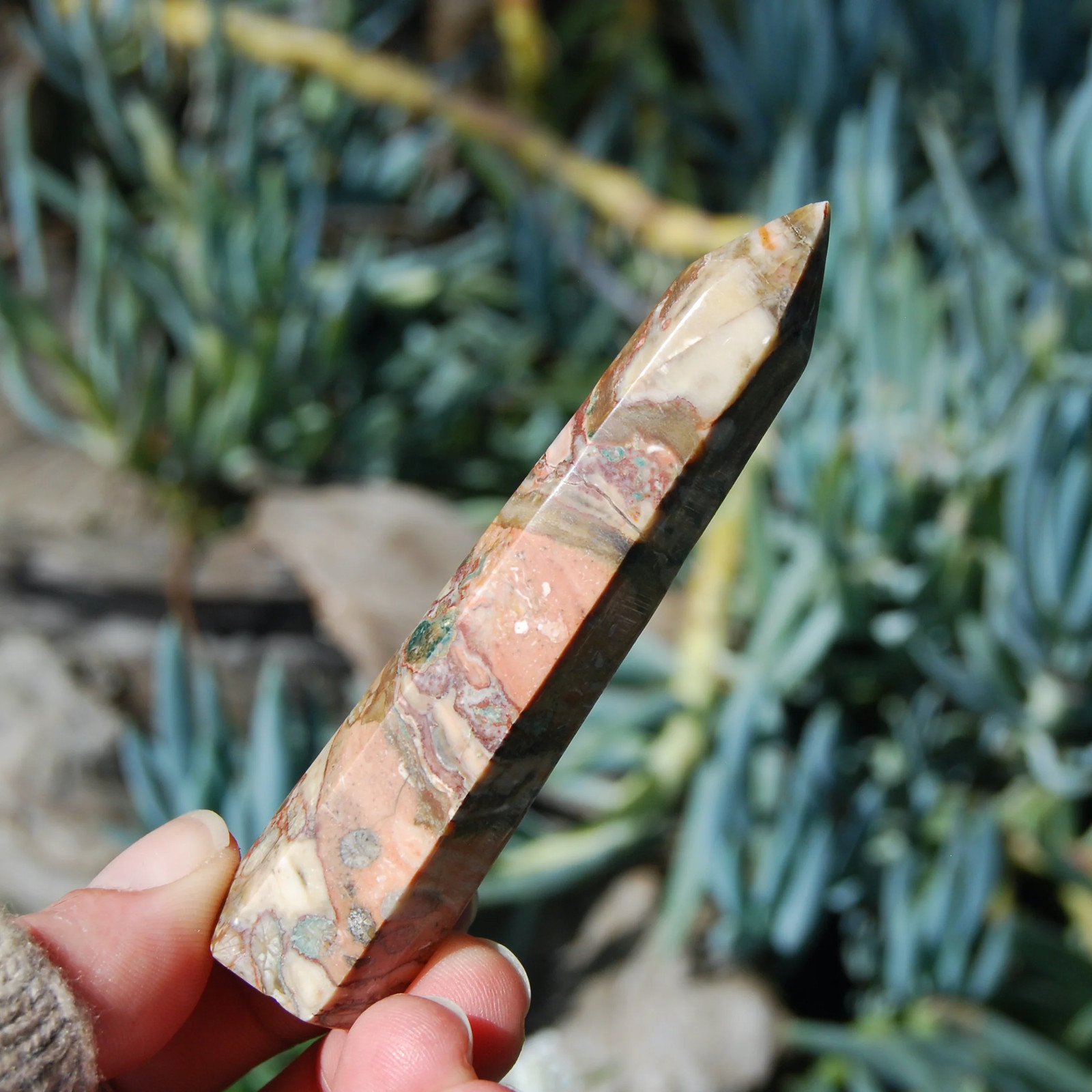 3.75in Pink Leopard Skin Jasper Crystal Tower #4