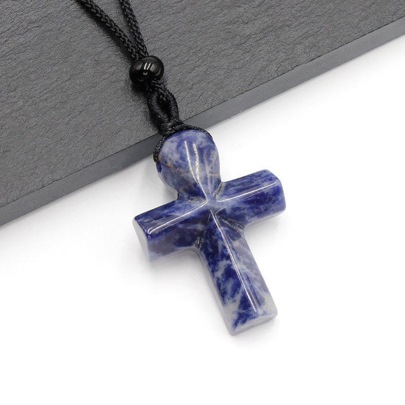 Natural Quartz Crystal Gemstone Crucifix Pendant Healing Reiki Necklace Amulet