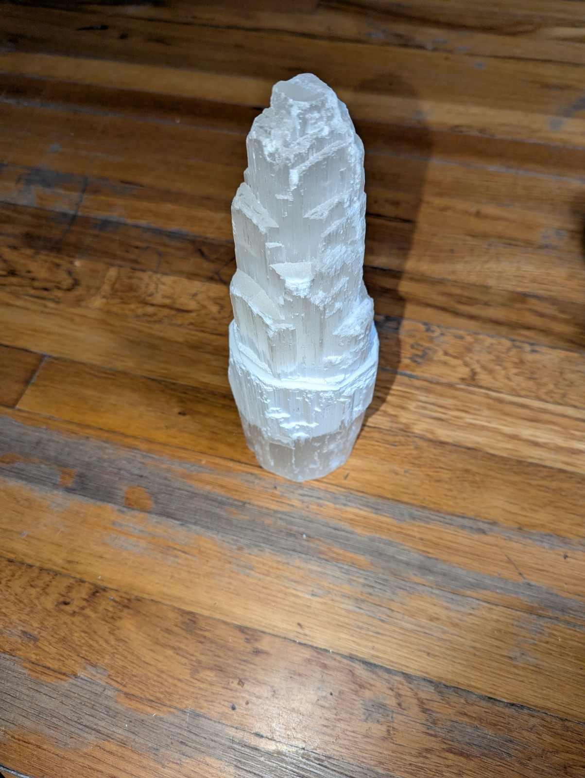 Satin Spar crystal 10 inch tall 3 1/4 inch base