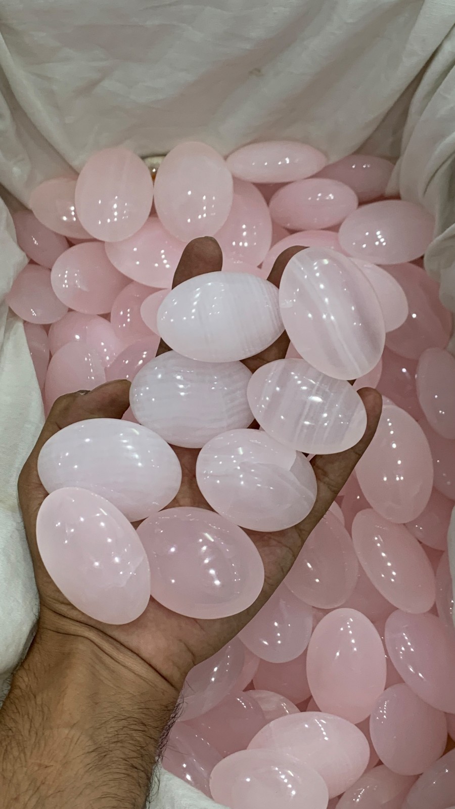 12KG Top Quality Pink Calcite Palm Stones Lot Natural Healing Crystal Wholesale