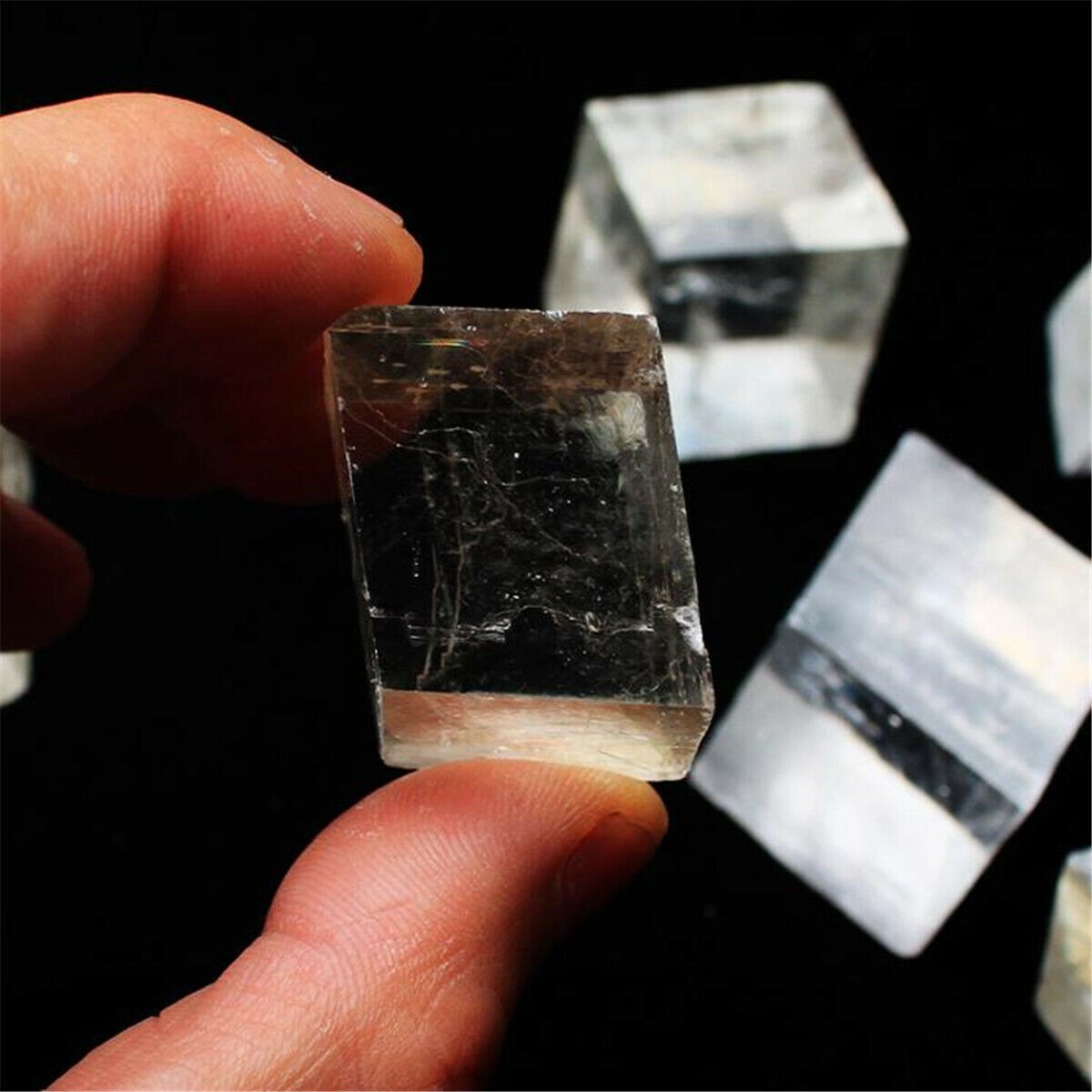 1pc Natural Calcite Clear Crystal Ore Mineral Specimens Stone Optical Research