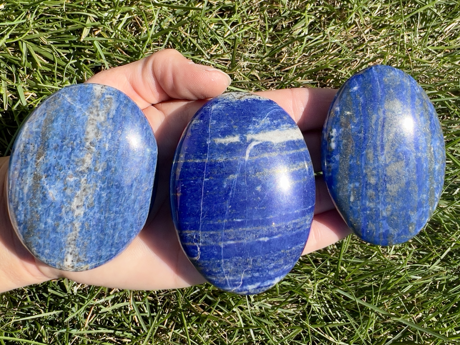 Lapis Lazuli Palm Stone, Natural Lapis Lazuli from Pakistan