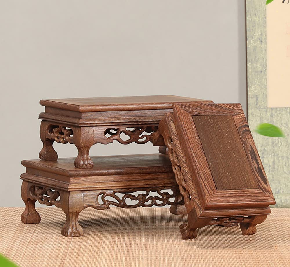 Chinese Wooden Rosewood Base Rectangular Chicken Wing Wood Carved Stand Base …