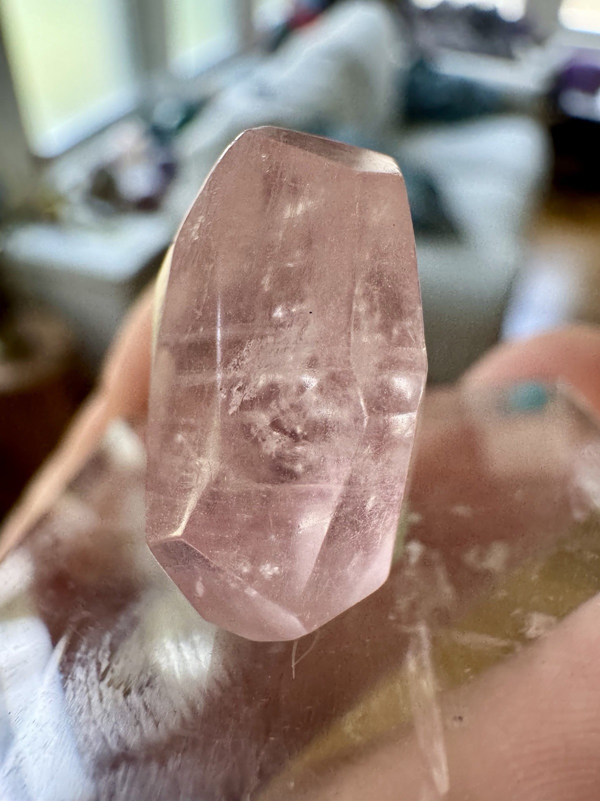 Polished Morganite From Brazil – 3 Grams, Comes On Acrylic Stand.