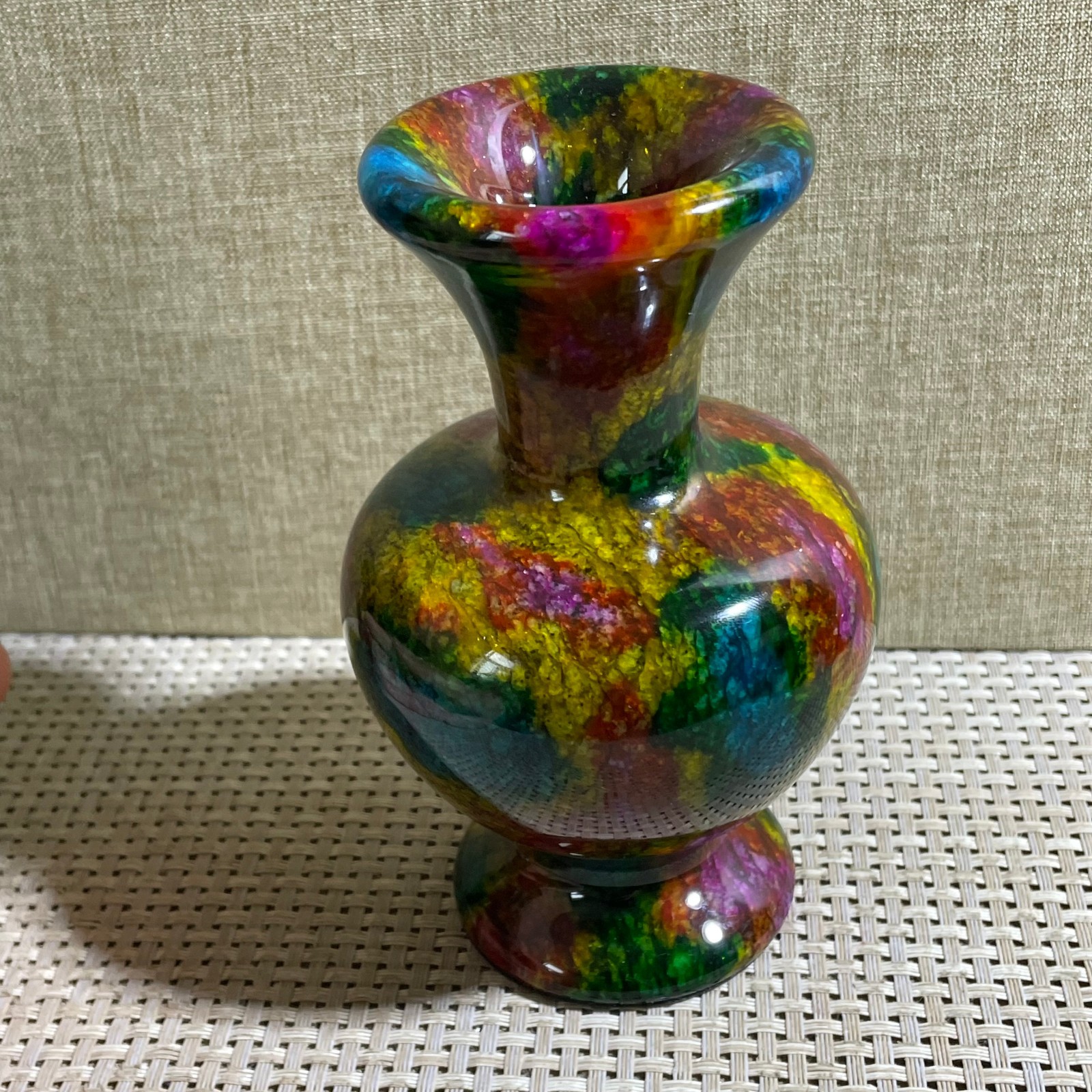 776g Seven Colors Jade vase specimen Decorative -Taiwan China