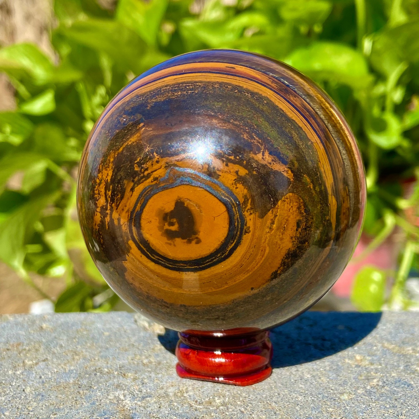 1.2LB Large Natural Tiger Eye Stone Crystal Ball Quartz Healing Sphere Décor
