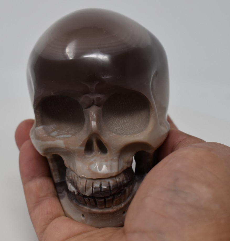 Jasper Hand Craved Skull 966 grams (2 lb 2.0 oz)
