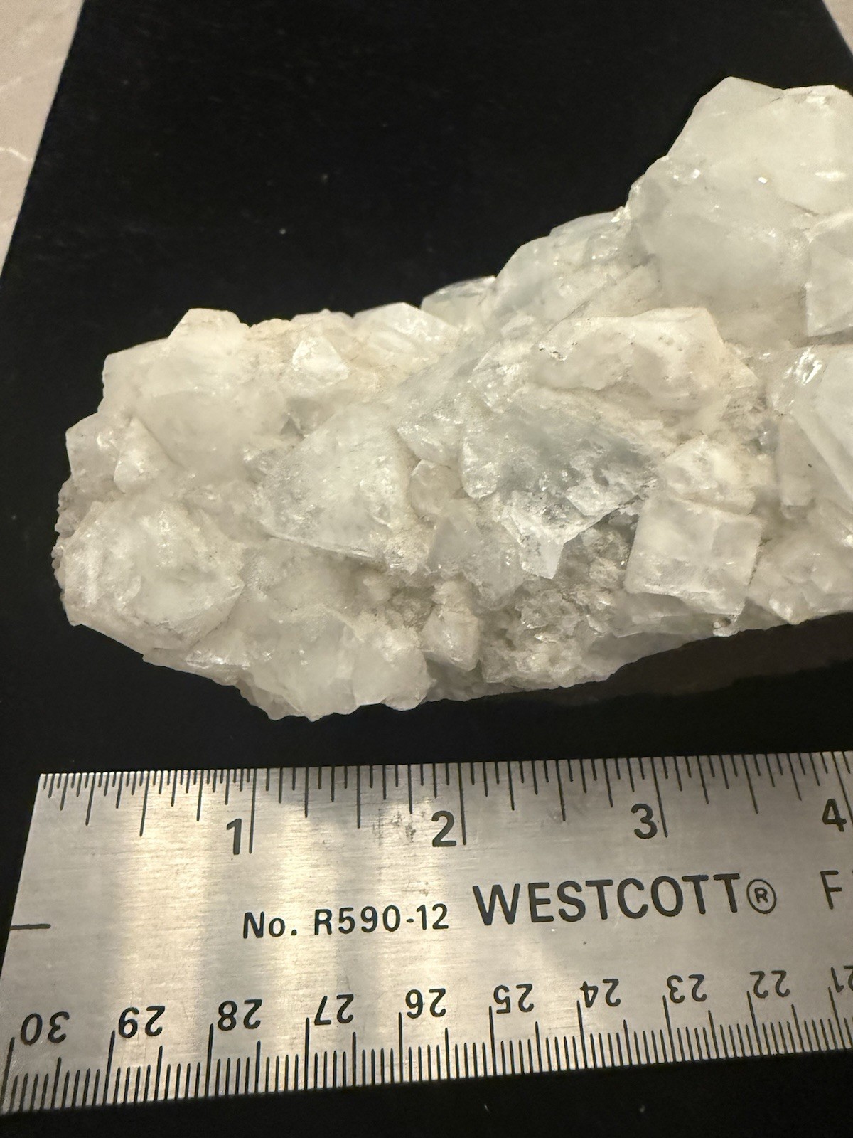 White Crystal Cluster on Matrix Rock Mineral Specimen Approx 5-6 in
