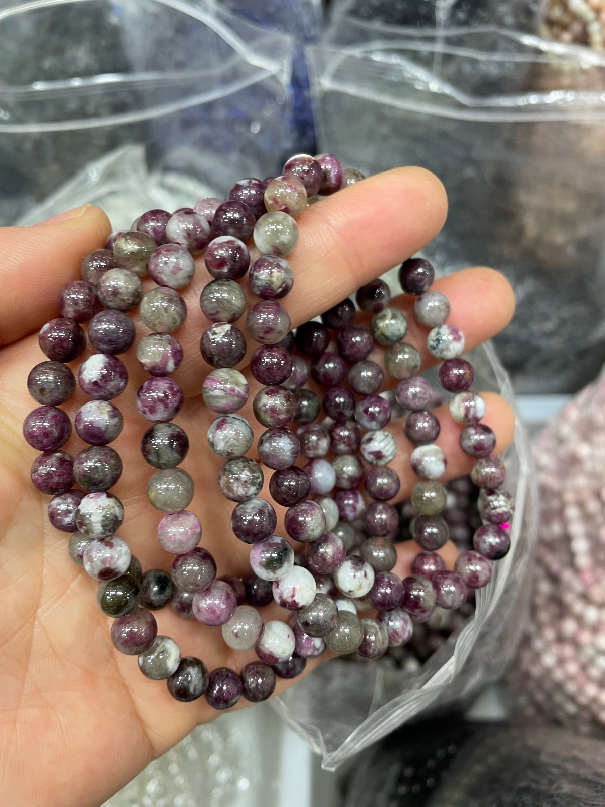 6mm 10pcs Genuine Tourmaline Round Smooth beads bracelet