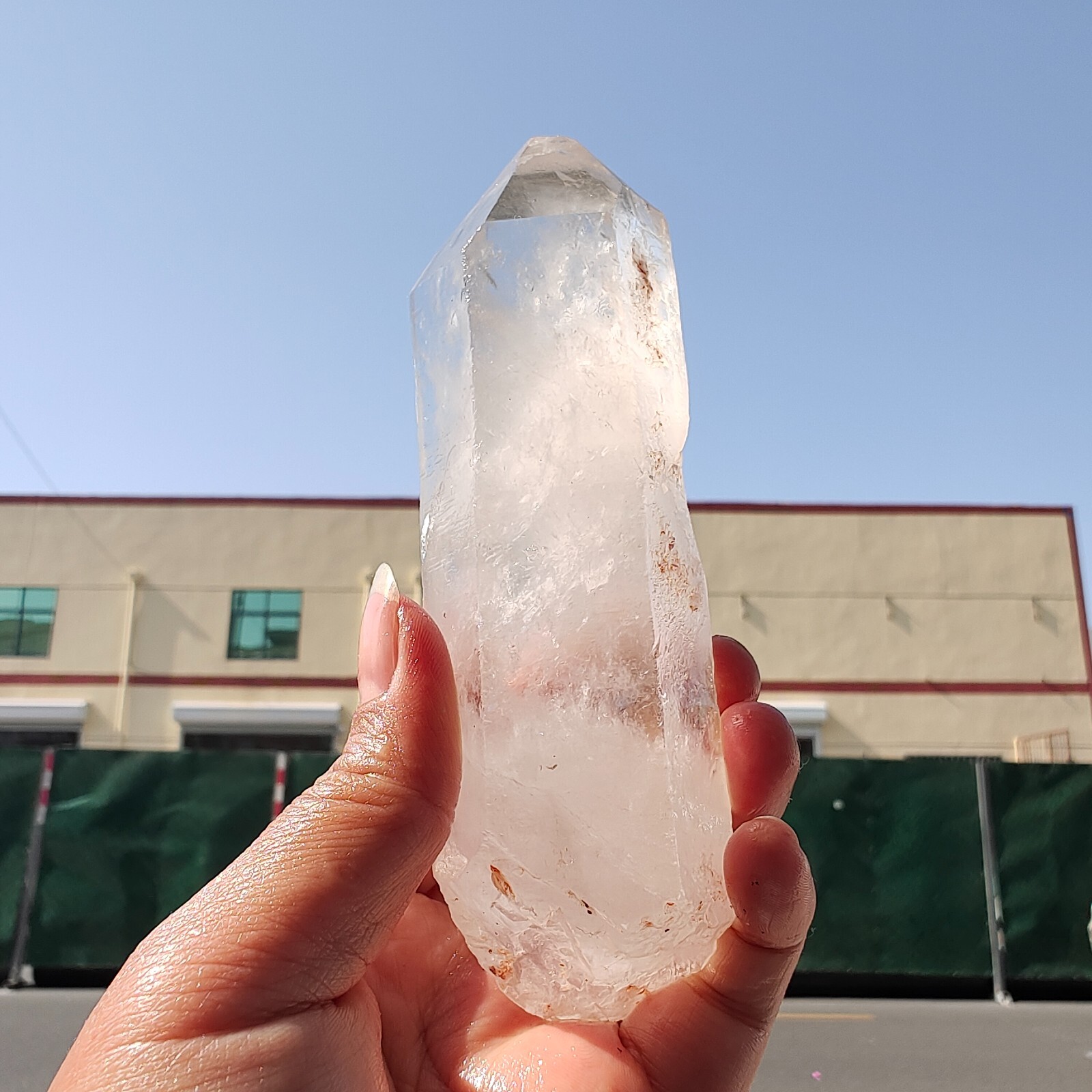 340g Bright LEMURIAN Healer Quartz Crystal RECORD KEEPER Dazzling X226