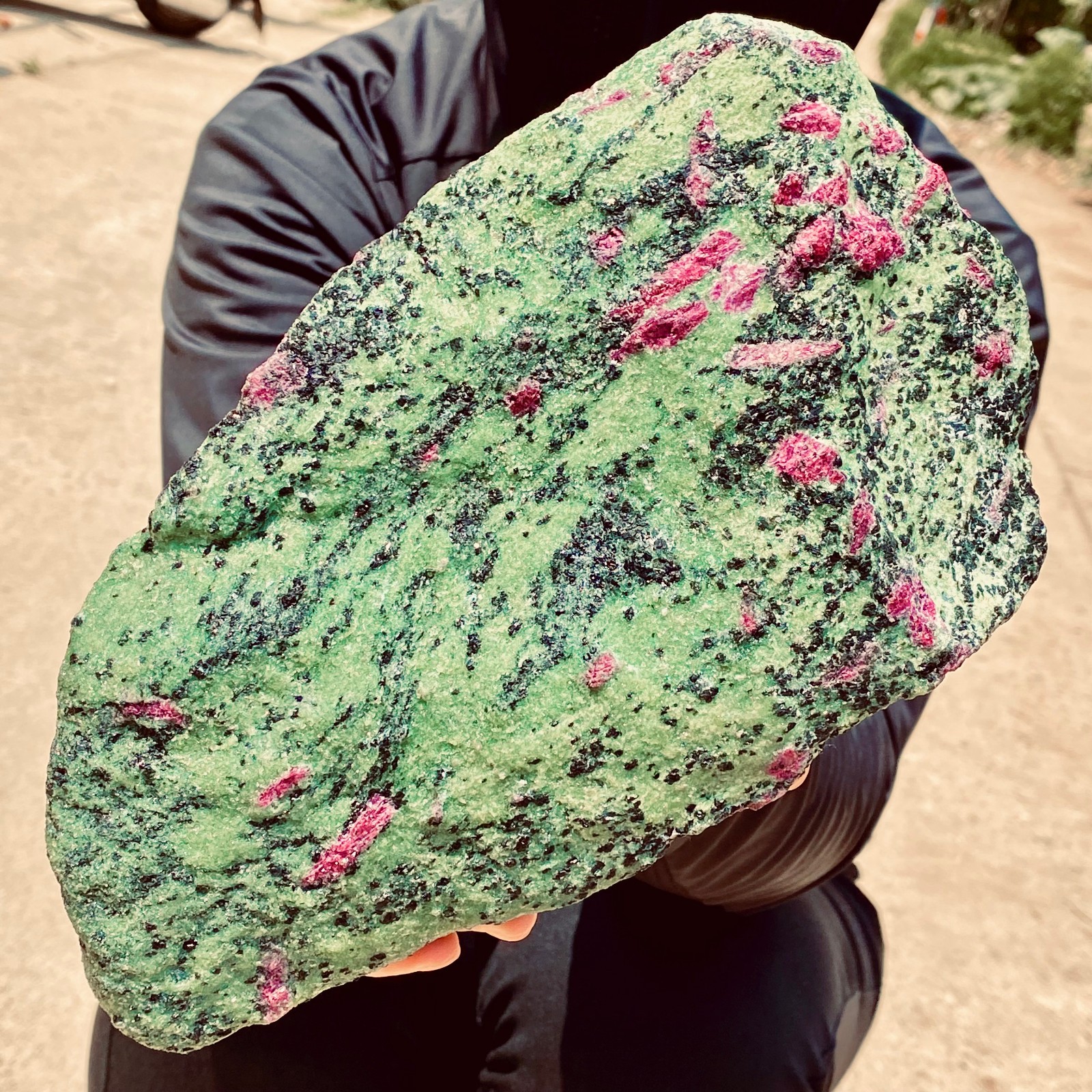 6.72LB Natural red and green treasure Quartz Crystal Rough Gemstone Specimen