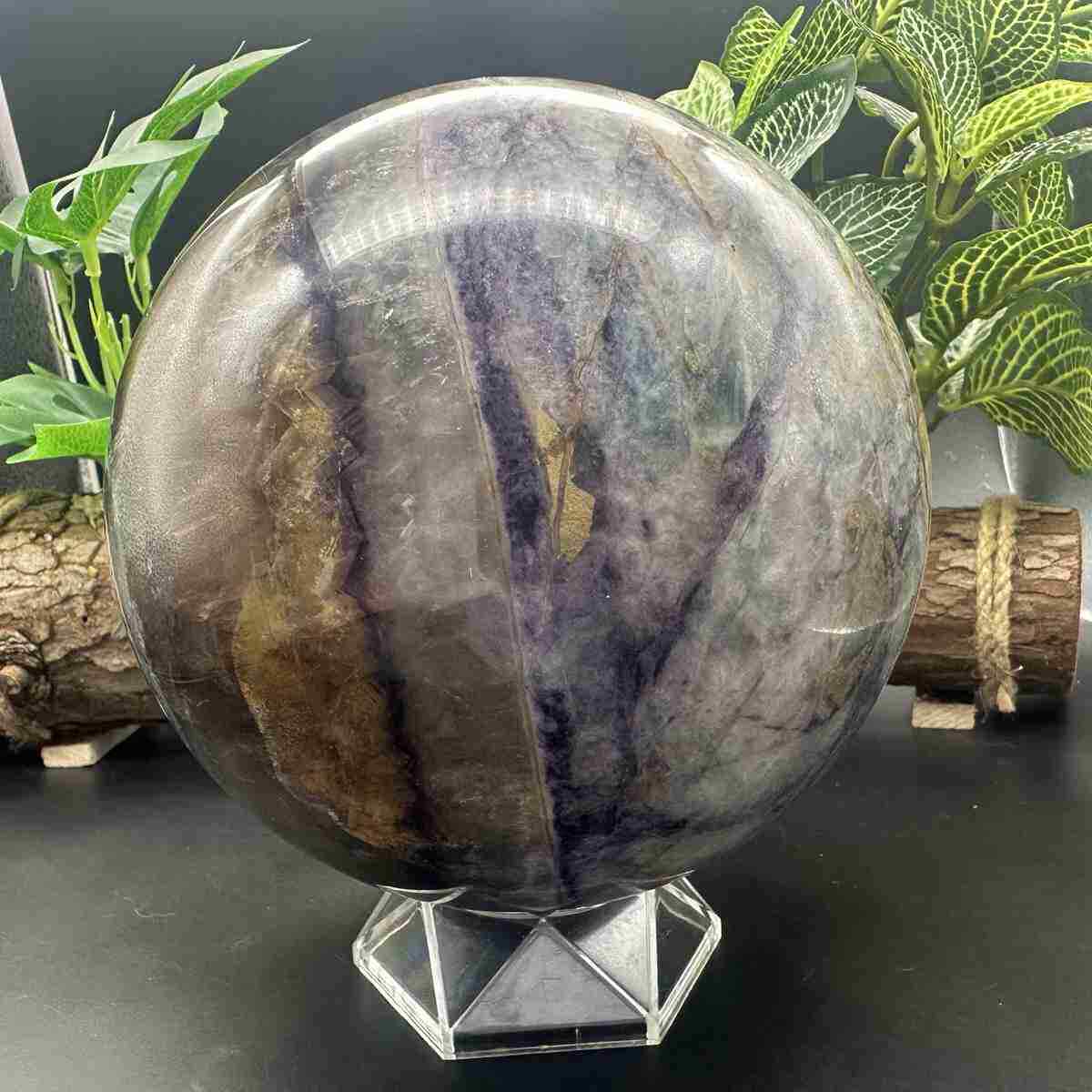 4460g Natural Fluorite Quartz Sphere Crystal Energy Ball Reiki Healing Gem