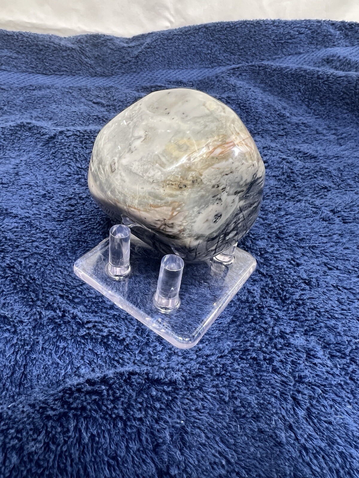 Spiderweb Picture Jasper Large Palm Display Stone Polished 450 Grams (~1 Lb)