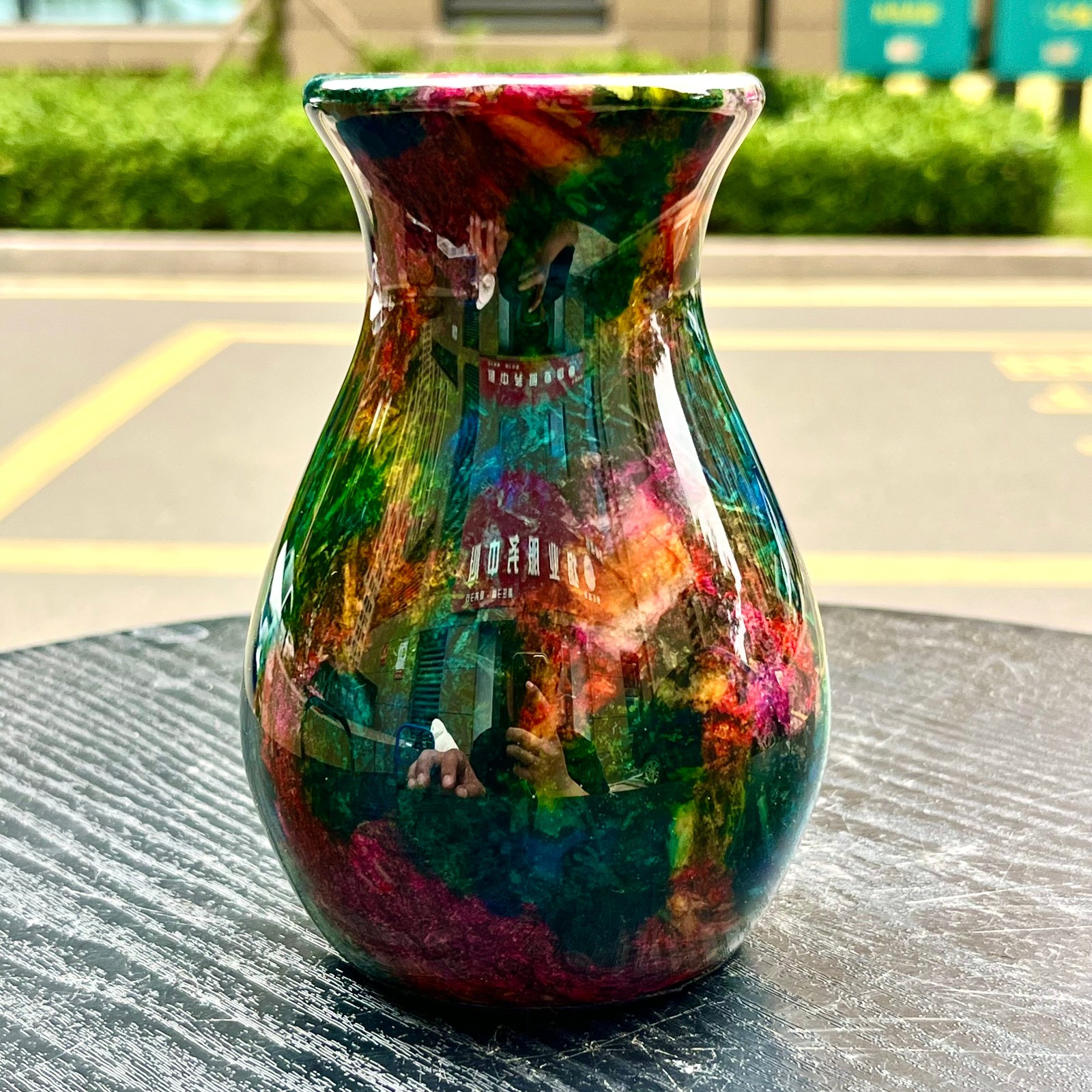 1.06LB Natural “Seven Colors Jade” vase specimen -Taiwan China