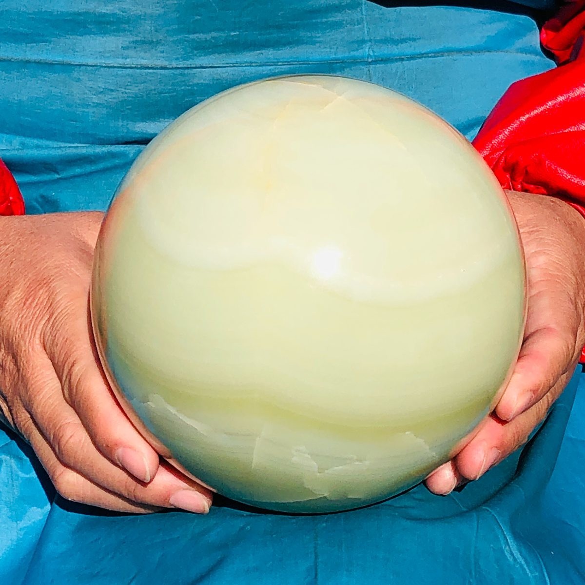 9.17LB Natural Afghan Jade Sphere Polished Crystal Healing Ball Home Reiki