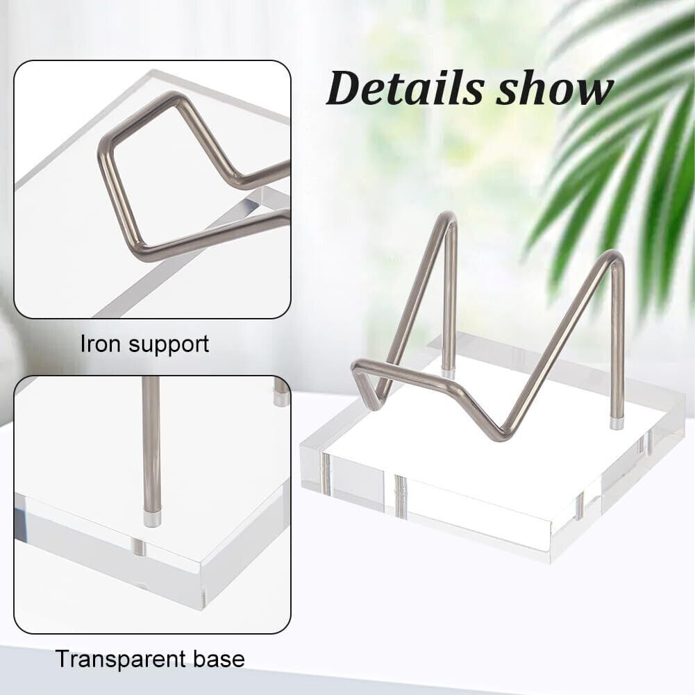 4pcs Acrylic Display Stand Easel Rack Mineral Crystal Specimens Holder Support