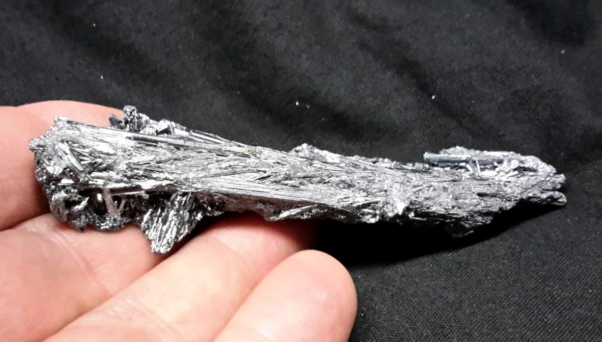 3.75″ Shiny STIBNITE Cluster from Lengshuijiang City, Hunan Province, China