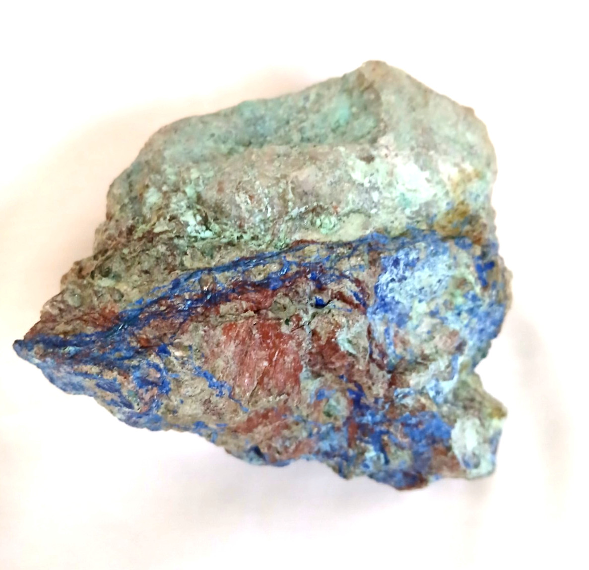 Raw Copper Ore Mineral Blue Azurite Malachite Rock Display Specimen Unpolished